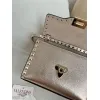 valentino Rockstud Metallic Leather Envelope Crossbody Bag 22.5×5×16cm #A65019