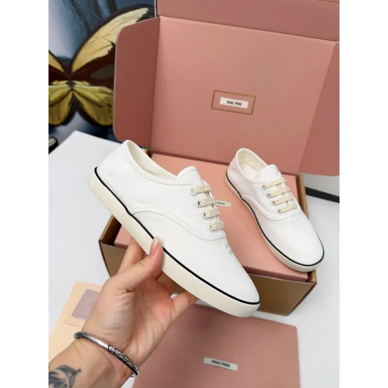 Miu Miu Womens Retro Calfskin Leather Ballet Flats #A66079 Miu Miu Womens Retro Calfskin Leather Ballet Flats #A66079