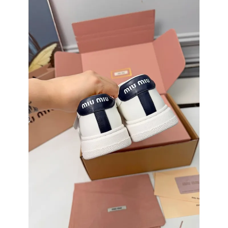 Miu Miu Womens Soft Leather Mary Jane Sneakers #A66066