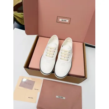 Miu Miu Womens Retro Calfskin Leather Ballet Flats #A66079