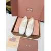 Miu Miu Womens Retro Calfskin Leather Ballet Flats #A66079 Miu Miu Womens Retro Calfskin Leather Ballet Flats #A66079