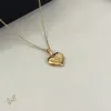 Saint Laurent Solid Heart Pendant Gold Thin Chain Choker Necklace Women Designer Jewelry #A65952 Saint Laurent Solid Heart Pendant Gold Thin Chain Choker Necklace Women Designer Jewelry #A65952