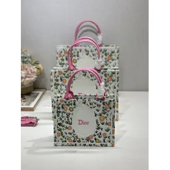 Dior Toile de Jouy Garden Embroidery Canvas Book Tote Bag #A65912