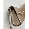 valentino Rockstud Metallic Leather Envelope Crossbody Bag 22.5×5×16cm #A65019
