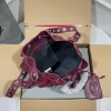 Balenciaga Bucket Bag Burgundy Leather Studded Edges A Bold Fashion Statement size:30×23×17cm #A54208