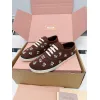 Miu Miu Womens Rhinestone Embroidered Canvas Sneakers #A66081