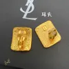 Saint Laurent Matte Gold Square Cassandre Logo Stud Earrings Designer Women Jewelry #A65953 Saint Laurent Matte Gold Square Cassandre Logo Stud Earrings Designer Women Jewelry #A65953