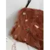 valentino 22117 26SS Faux Fur Crystal Embellished V Logo Underarm Shoulder Handbag #A65997