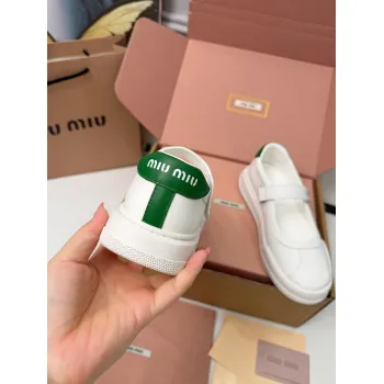 Miu Miu Womens Soft Leather Mary Jane Sneakers #A66065