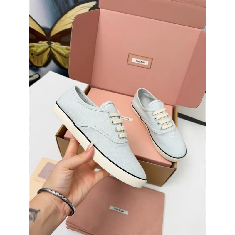 Miu Miu Womens Retro Calfskin Leather Ballet Flats #A66076 Miu Miu Womens Retro Calfskin Leather Ballet Flats #A66076