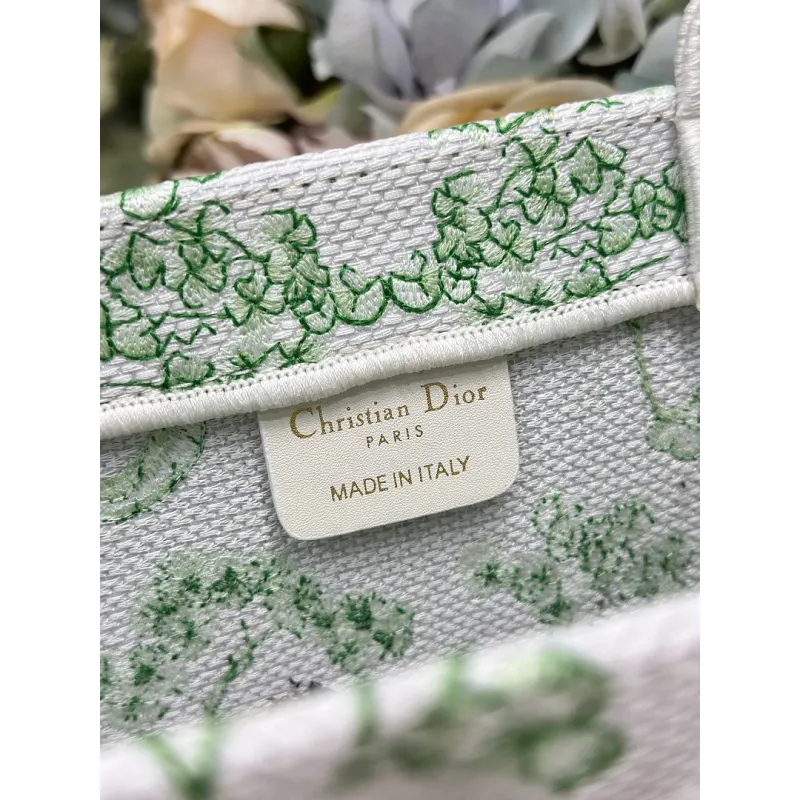 Dior Toile de Jouy Garden Embroidery Canvas Book Tote Bag #A65913