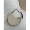 valentino Rockstud Grainy Leather Mini Hobo Shoulder Bag 20×12×4cm #A65018
