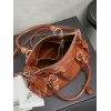 Miu Miu 5BA327 Glazed Leather Vintage Satchel Bag Removable Strap Top Handle Handbag #A65966 Miu Miu 5BA327 Glazed Leather Vintage Satchel Bag Removable Strap Top Handle Handbag #A65966