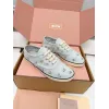 Miu Miu Womens Rhinestone Embroidered Canvas Sneakers #A66083 Miu Miu Womens Rhinestone Embroidered Canvas Sneakers #A66083