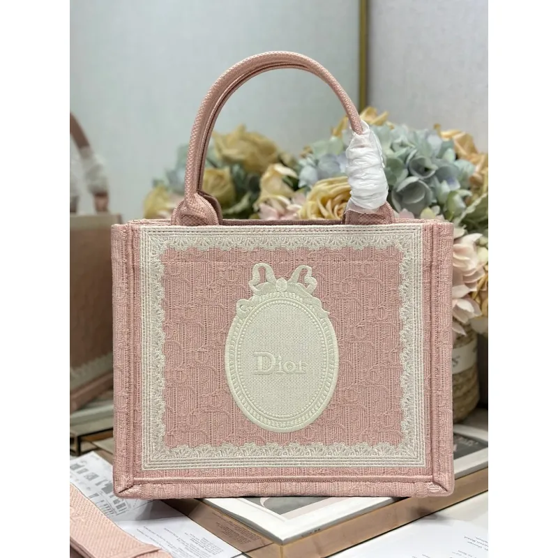 Dior Toile de Jouy Garden Embroidery Canvas Book Tote Bag #A65911 Dior Toile de Jouy Garden Embroidery Canvas Book Tote Bag #A65911