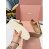 Miu Miu Womens Retro Calfskin Leather Ballet Flats #A66073