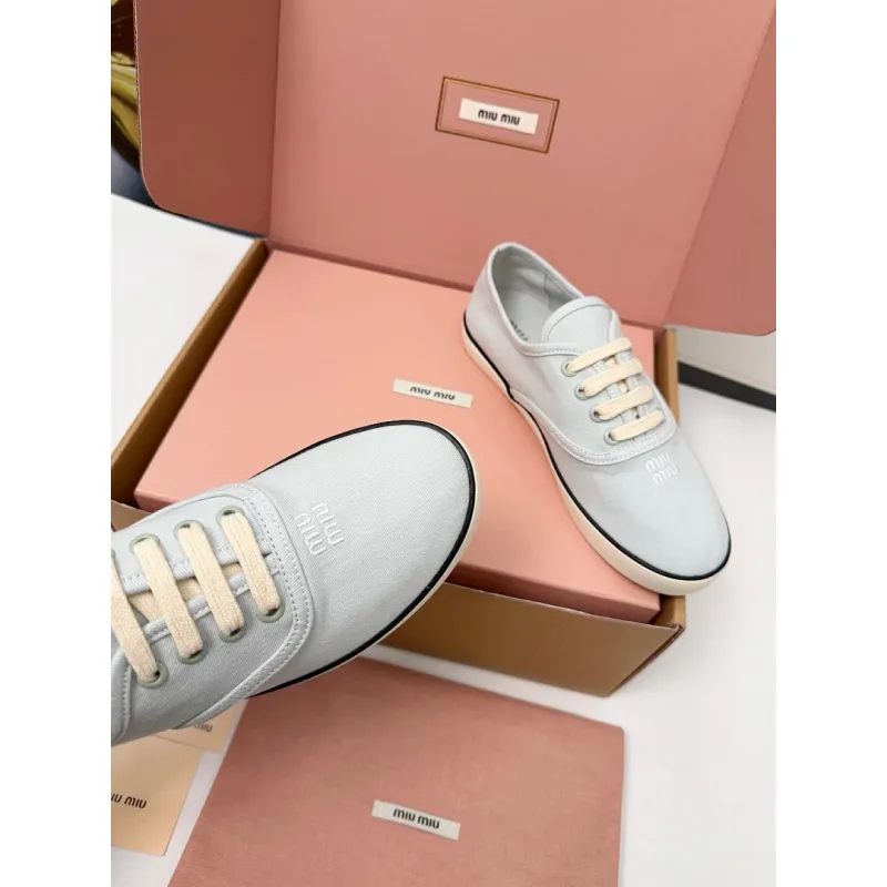 Miu Miu Womens Retro Calfskin Leather Ballet Flats #A66076 Miu Miu Womens Retro Calfskin Leather Ballet Flats #A66076