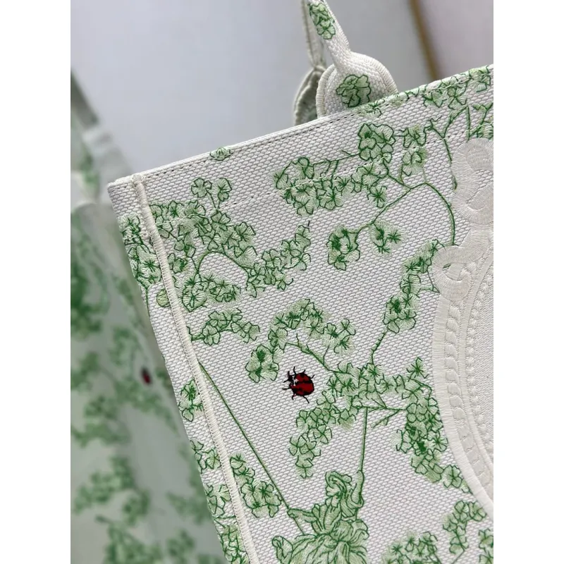 Dior Toile de Jouy Garden Embroidery Canvas Book Tote Bag #A65913