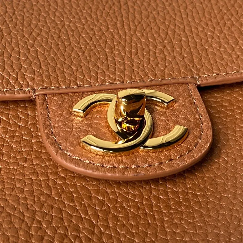 Chanel AS6231 Maxi Airport Classic Flap Bag Caviar Leather Gold CC Hardware Shoulder Handbag #A65956