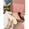 Miu Miu Womens Retro Calfskin Leather Ballet Flats #A66078 Miu Miu Womens Retro Calfskin Leather Ballet Flats #A66078